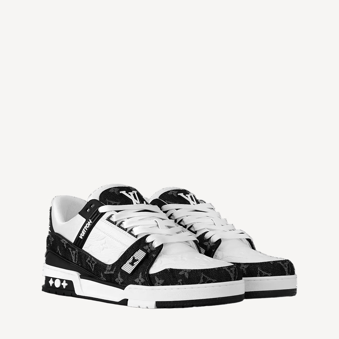 LV Trainer Sneaker Black and White